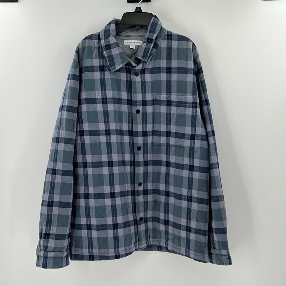 And Now This Macy's Men's Plaid Schaket - Blue Combo - Medium - NWT